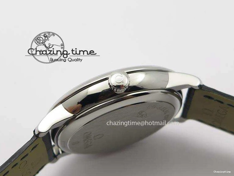 0311 De Ville MK 1:1 Best Edition SS Blue Dial On Black Leather Asian Seagull T1701 (Sec@6) Casual 8242